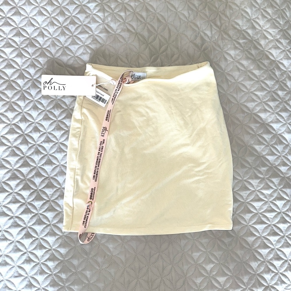 Oh Polly Light Cream Mini Skirt